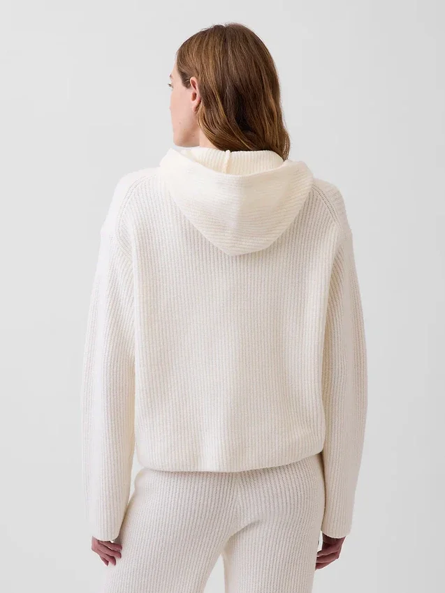 CashSoft oversized hettegenser med glidelås og shaker-mønster
