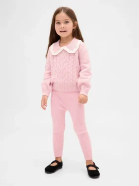 CashSoft-ribbestrikkede leggings for Baby og Småbarn