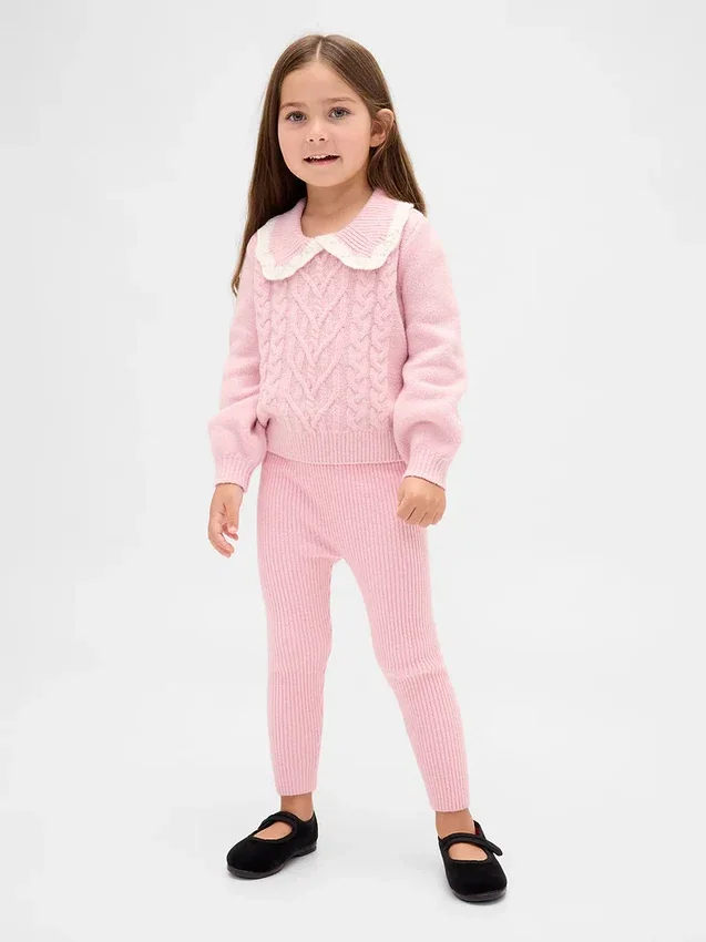 CashSoft-ribbestrikkede leggings for Baby og Småbarn