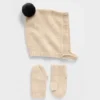 CashSoft-sett med lue med pompon og votter for Baby og Småbarn