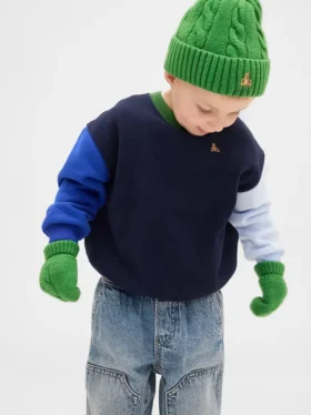 CashSoft-sett med strikket lue og votter for Baby og Småbarn