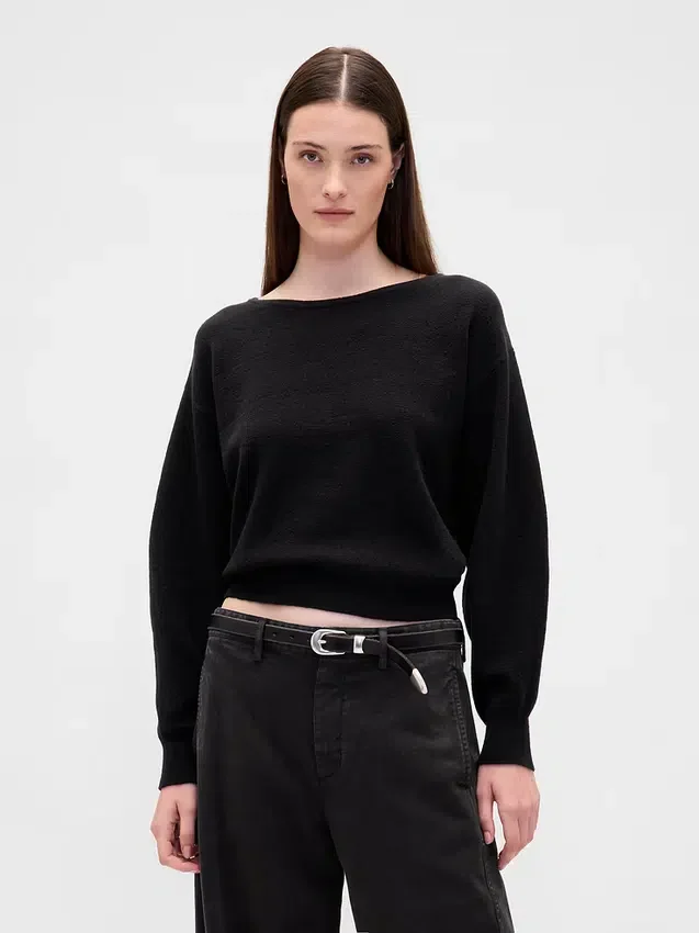 CashSoft stretch-genser med lanterneermer