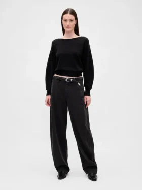 CashSoft stretch-genser med lanterneermer