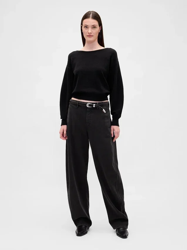 CashSoft stretch-genser med lanterneermer