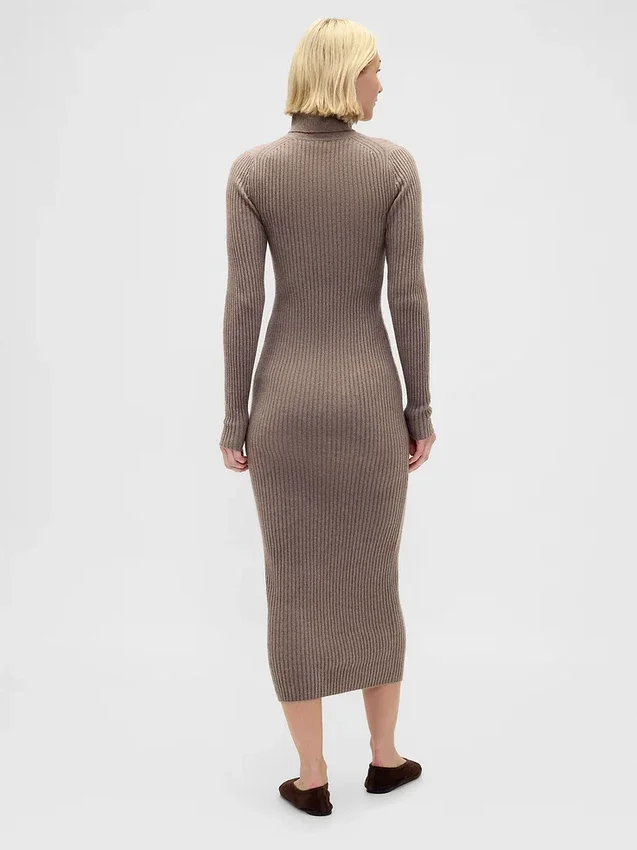 CashSoft turtleneck-maksikjole