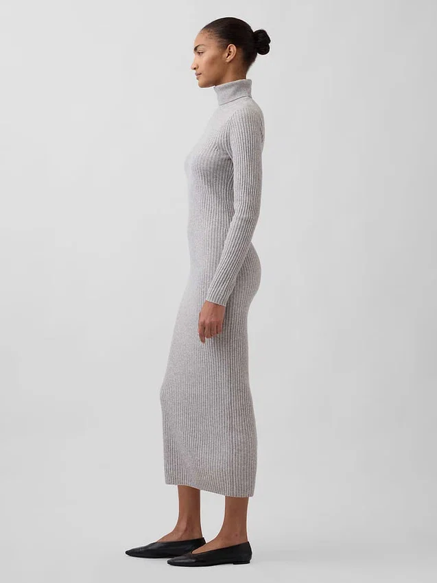 CashSoft turtleneck-maksikjole