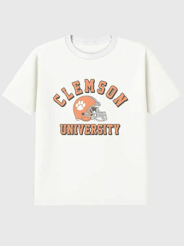 Clemson University fotball-T-skjorte med vintage-grafikk