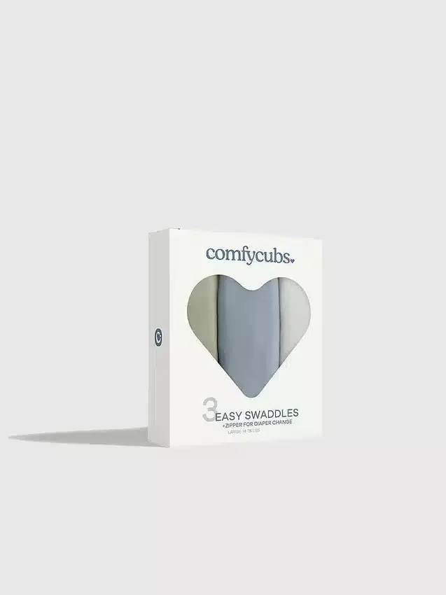 Comfy Cubs Easy Swaddle-tepper med glidelås
