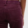 Corduroy-bukser med lav midje i 90-tallsstil, slank og rett passform