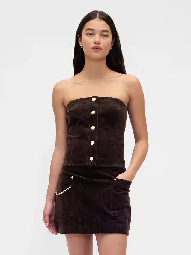 Corduroy-vest uten stropper