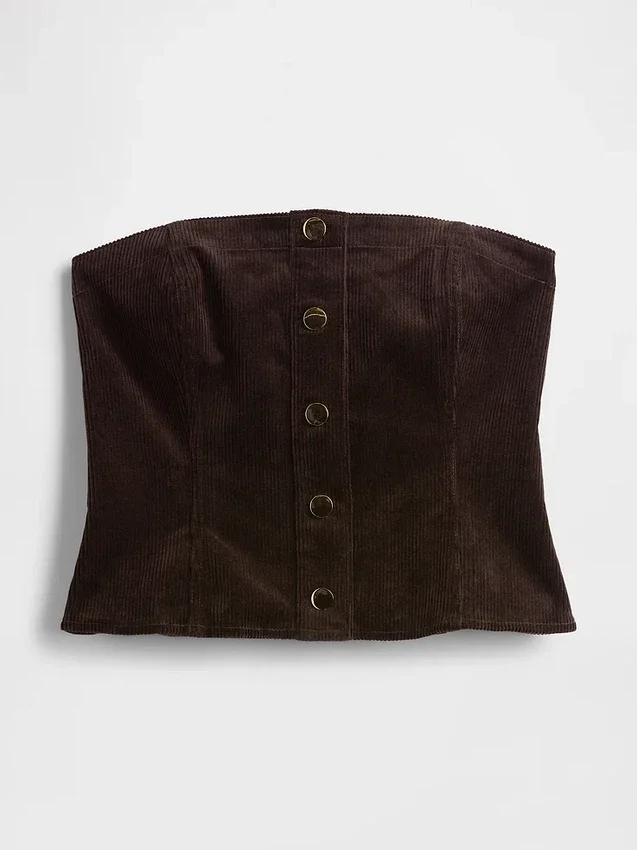 Corduroy-vest uten stropper