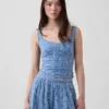 Crop-bustier-top med hullmønster