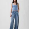 Crop-bustier-top med hullmønster