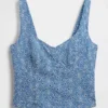Crop-bustier-top med hullmønster