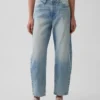 Crop-jeans med høy midje og vid ben