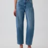 Crop-jeans med høy midje og vid ben
