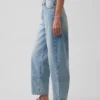 Crop-jeans med høy midje og vid ben