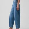 Crop-jeans med høy midje og vid ben