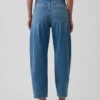 Crop-jeans med høy midje og vid ben