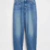 Crop-jeans med høy midje og vid ben