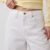 Crop-jeans med høy midje og vid ben
