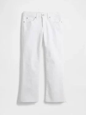 Crop-jeans med lav midje, lang og slank passform