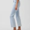Crop-jeans med lav midje, lang og slank passform