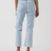 Crop-jeans med lav midje, lang og slank passform