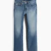 Crop-jeans med lav midje, lang og slank passform