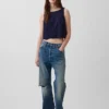 Crop-tanktop med hullmønster