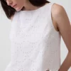 Crop-tanktop med hullmønster