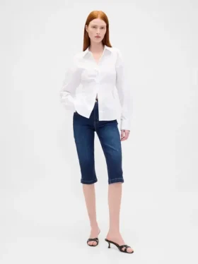 Cropped capri-Jeans med høy midje