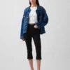 Cropped capri-Jeans med høy midje