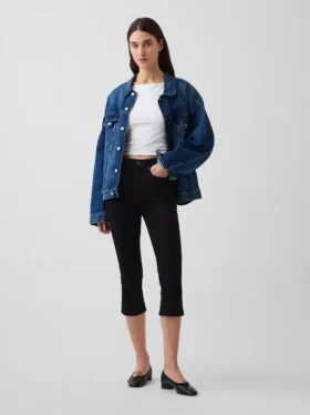 Cropped capri-Jeans med høy midje