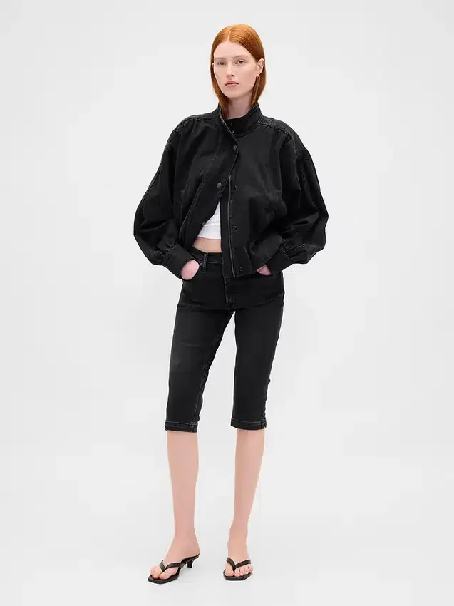 Cropped capri-Jeans med høy midje