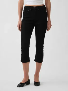 Cropped capri-Jeans med høy midje