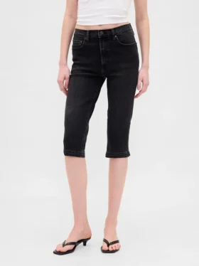 Cropped capri-Jeans med høy midje