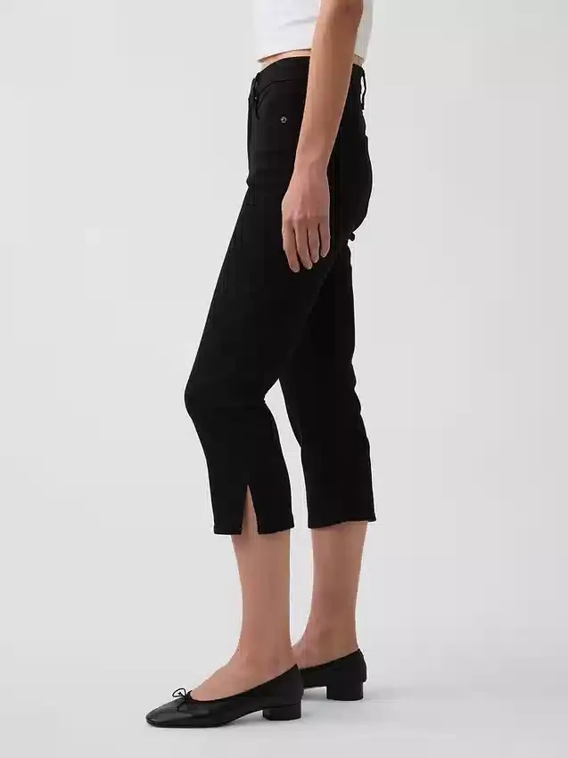 Cropped capri-Jeans med høy midje