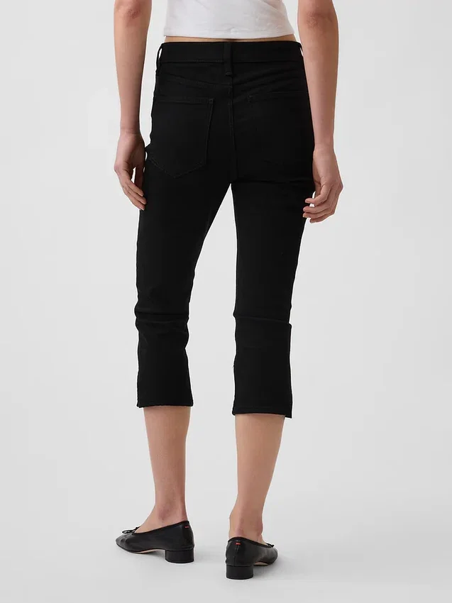 Cropped capri-Jeans med høy midje