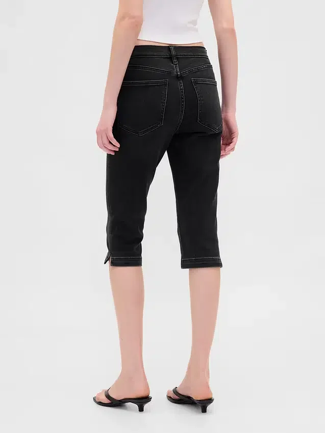 Cropped capri-Jeans med høy midje