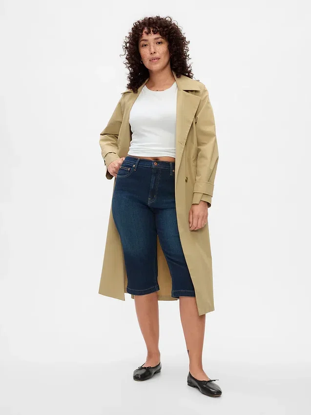 Cropped capri-Jeans med høy midje