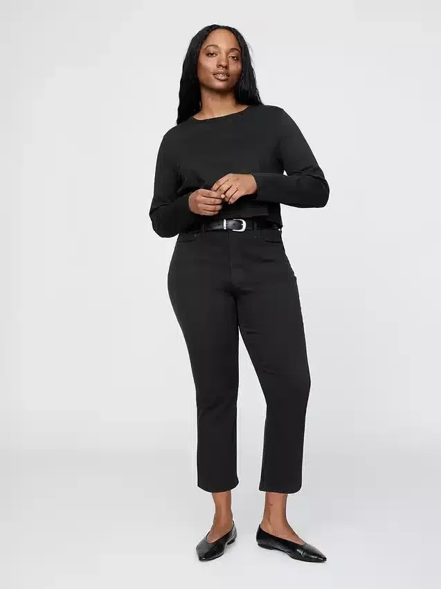 Cropped capri-Jeans med høy midje