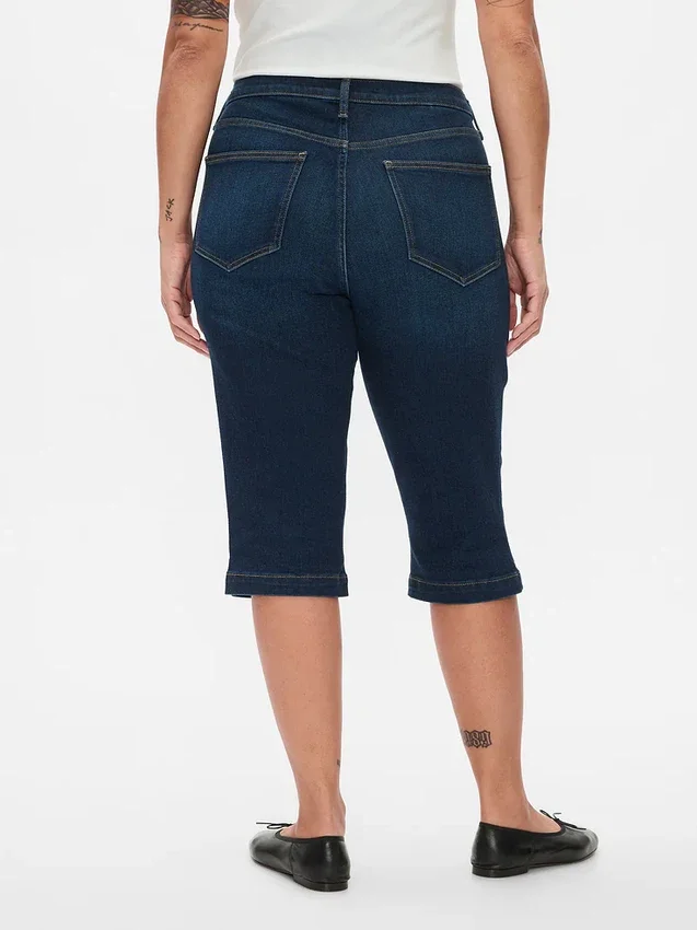 Cropped capri-Jeans med høy midje