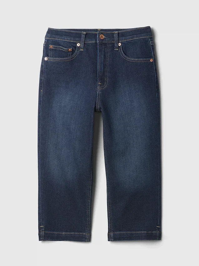 Cropped capri-Jeans med høy midje