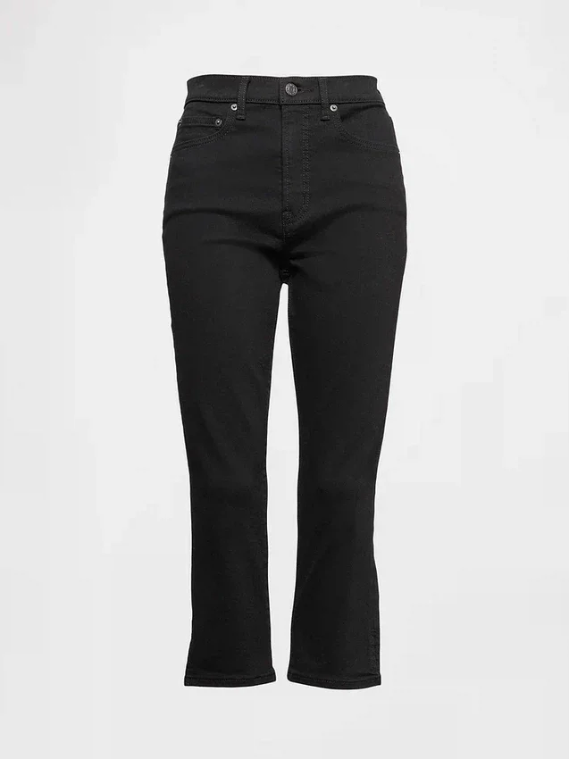 Cropped capri-Jeans med høy midje