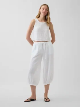 Culotte-bukser i bomullsgasbind