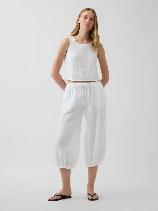 Culotte-bukser i bomullsgasbind