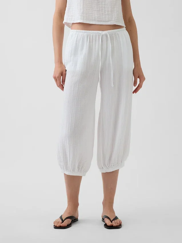 Culotte-bukser i bomullsgasbind