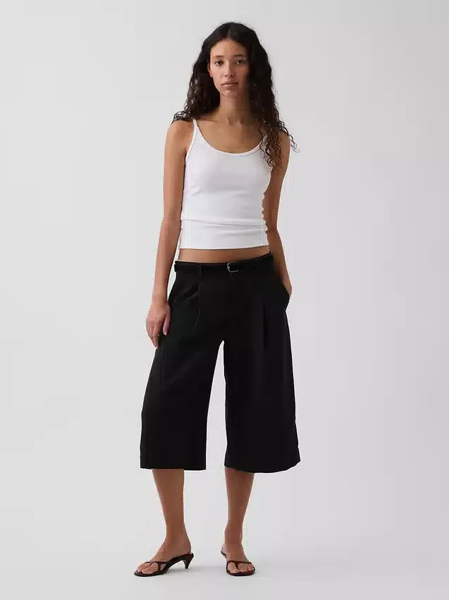 Culotte-bukser med lav midje