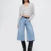 Culotte-Jeans med høy midje